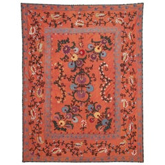 19th Century Antique Uzbek Shakhrisabz Nim Suzani
