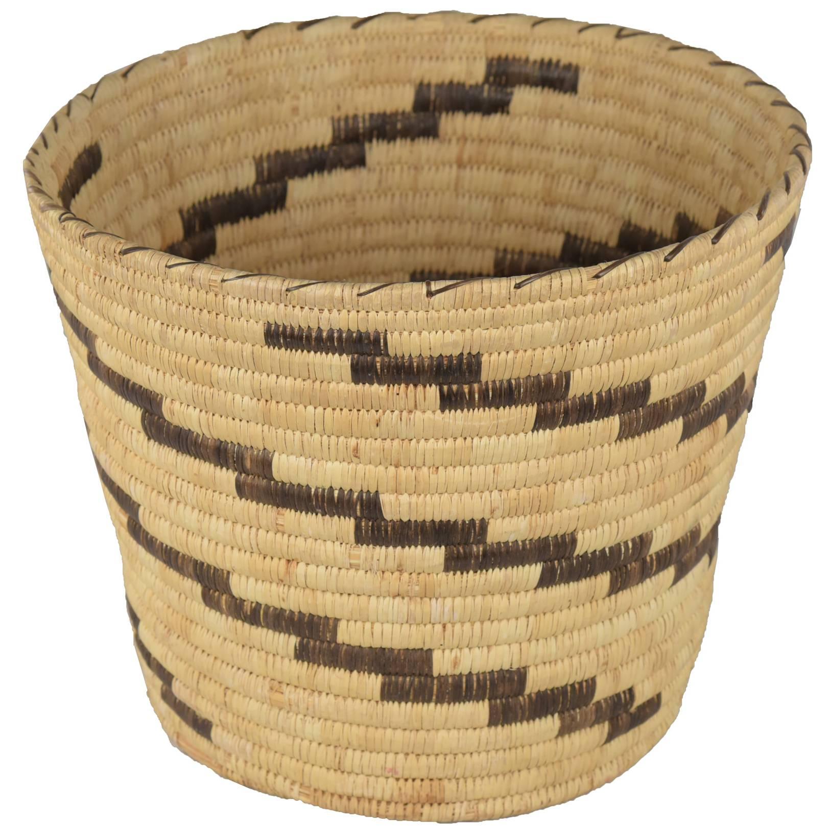 20th Century Handwoven Native American Papago Open Basket