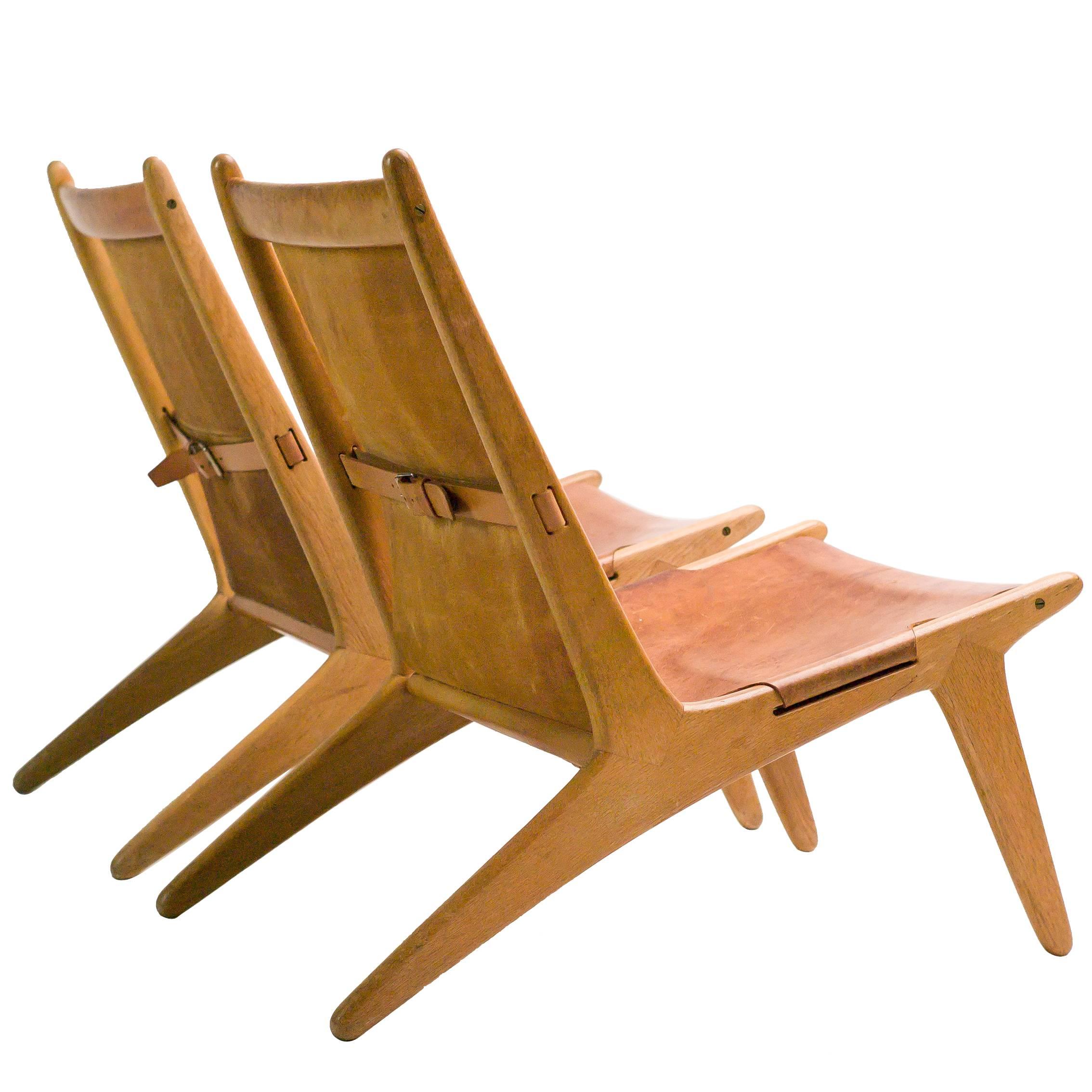 Pair of Hunting Chairs Model 204 by Uno and Osten Kristiansson