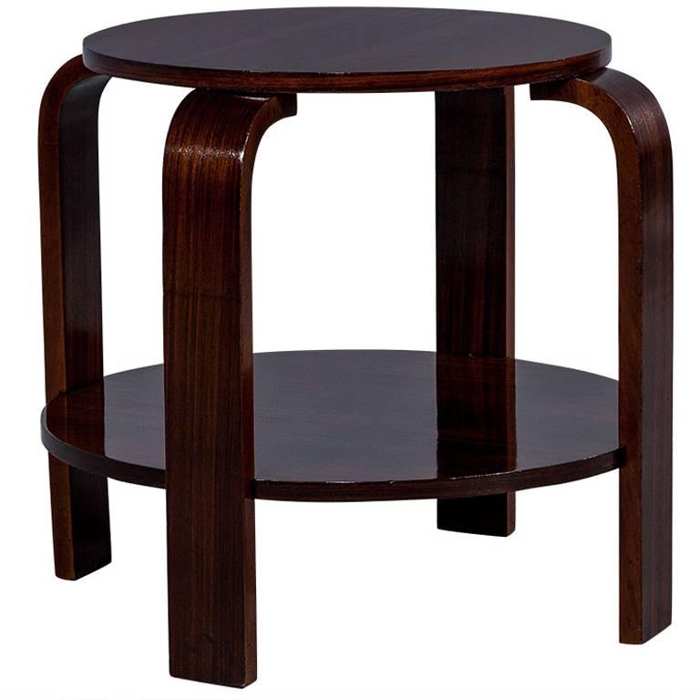 Round French Art Deco Tiered Side Table