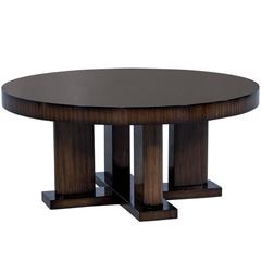 Custom Macassar Ebony Round Modern Cocktail Table 7