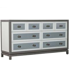 Custom Grey and White Eight Drawers Antique Mirrored Commode 9