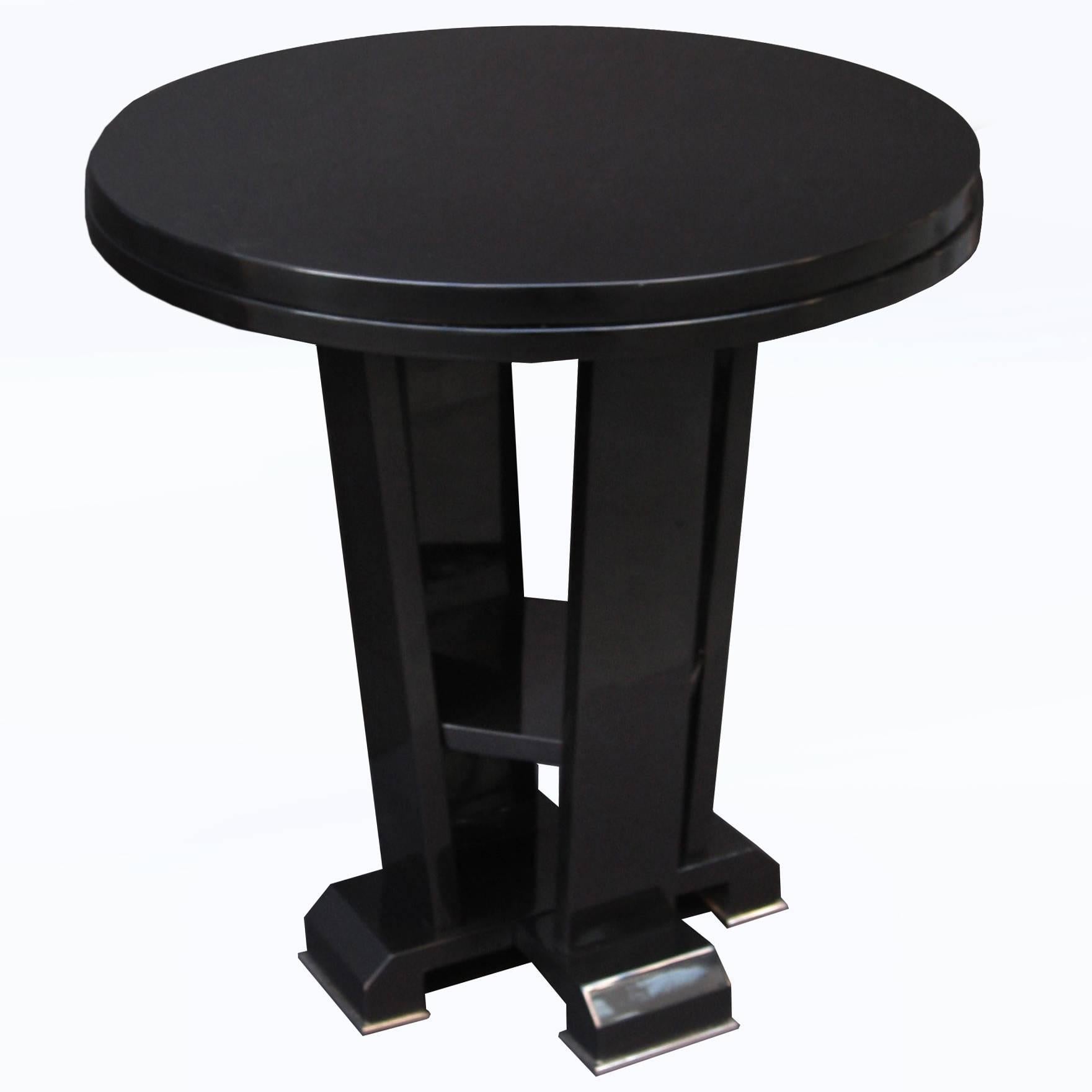 Art Deco Ebonized Side Table