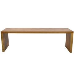 Shimna Simple Minimalist Slab Walnut Hardwood Bench 6