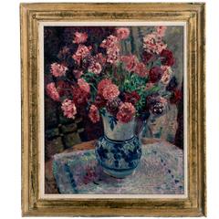 James Bolivar Manson Oil on Canvas "Carnations"