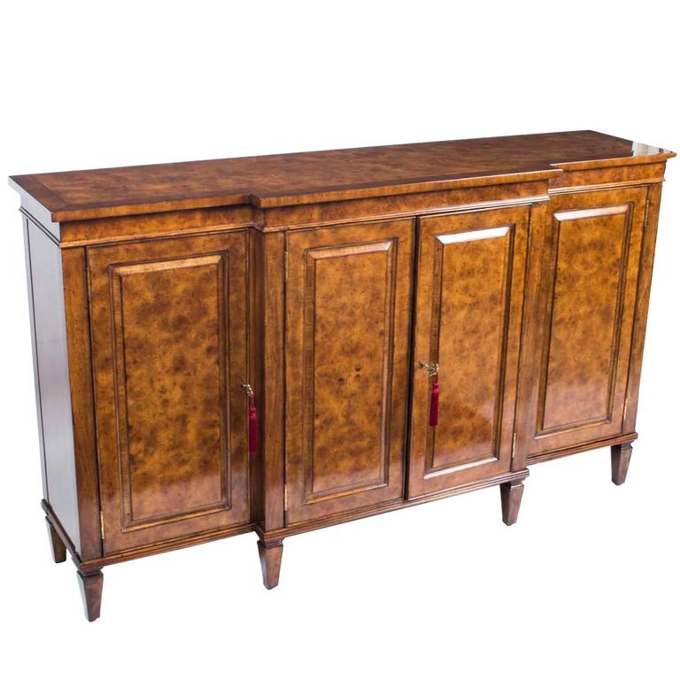 Burr Walnut FourDoor Sideboard Credenza Chiffonier For Sale at 1stdibs