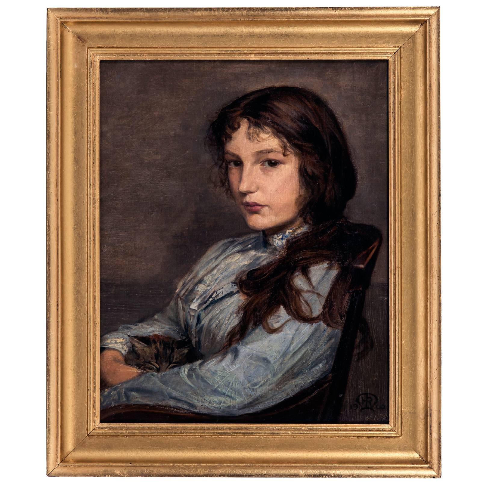 Harry Robert Mileham, Portrait of Gabrielle Mileham Artists Niece For Sale