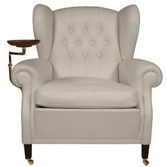 White Leather 1919 Armchair with Ashtray by Renzo Frau for Poltrona Frau, Italy