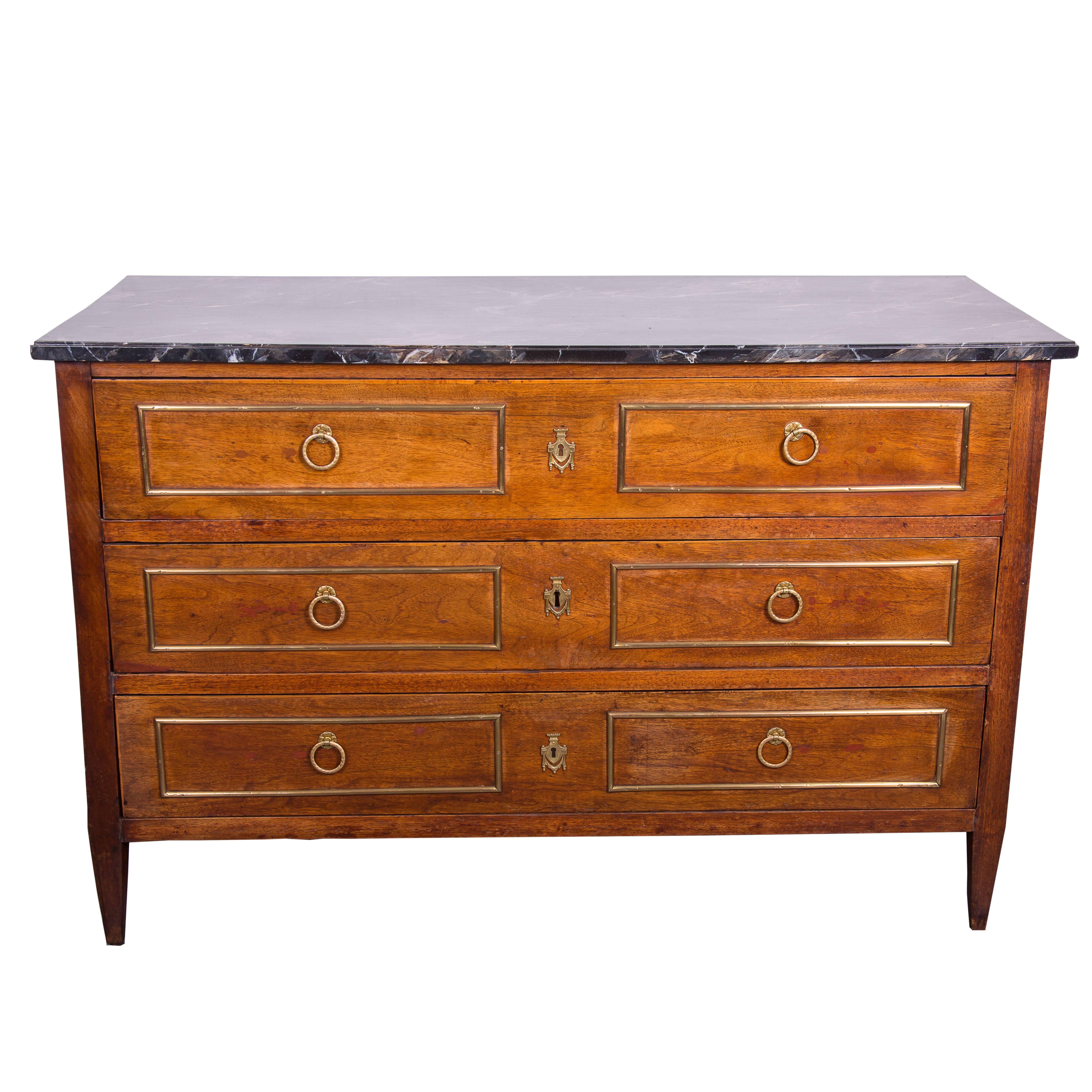 19th Century Continental Commode with Faux Marble Top