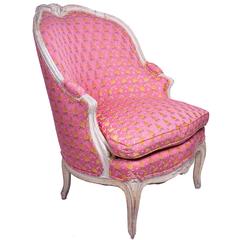 French Louis XV Style Cream Painted Bergere