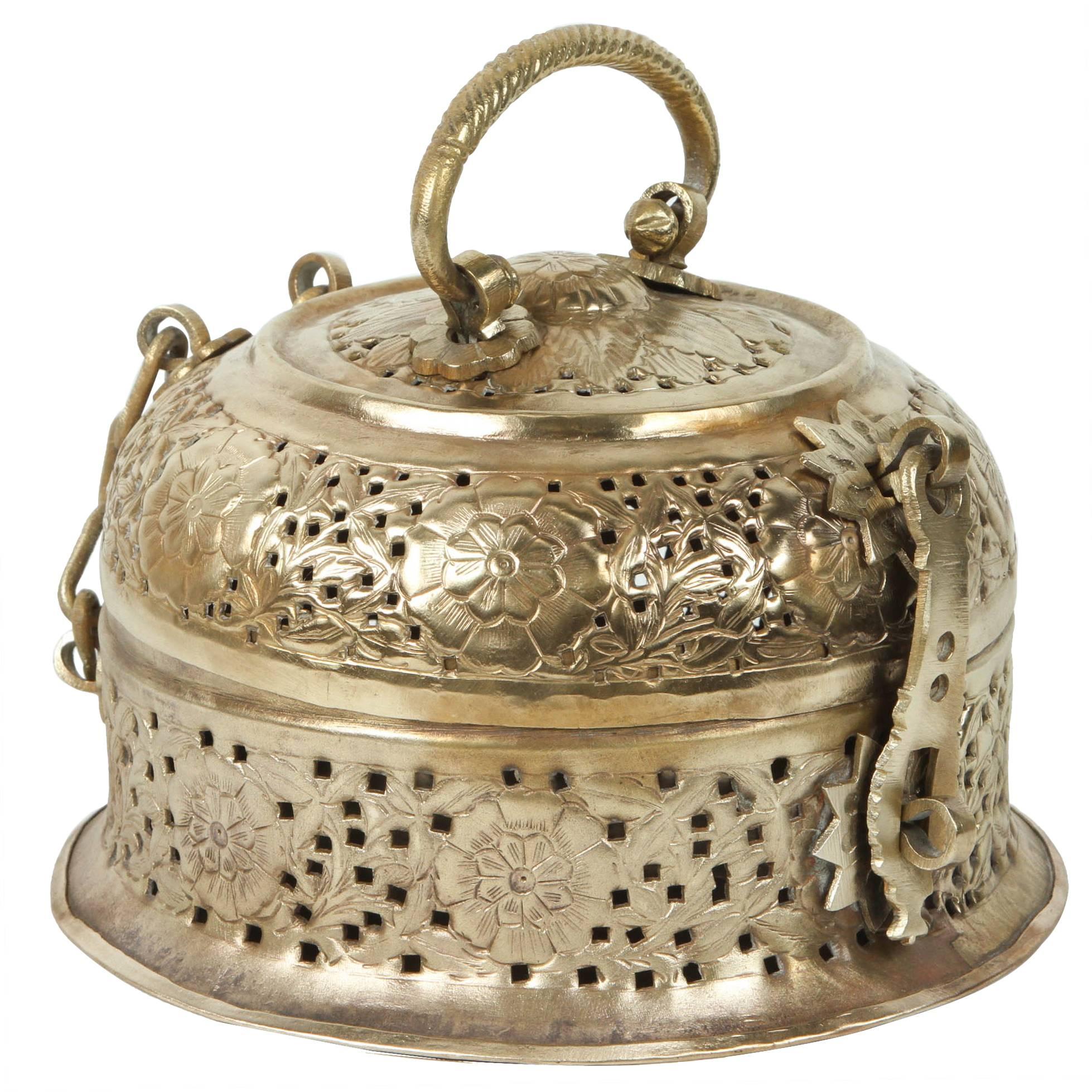 Anglo-Indian Polished Brass Pierced Box