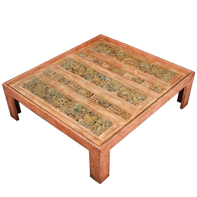 Moroccan Handcrafted Large Square Coffee Table For At 1stdibs Moroccan Handcrafted Large Square Coffee Table For