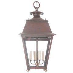 French 20th Century Large Copper and Brass Lantern