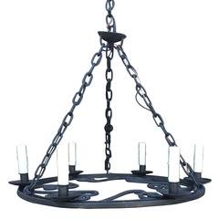 Early 20th Century Round Iron Chandelier 11