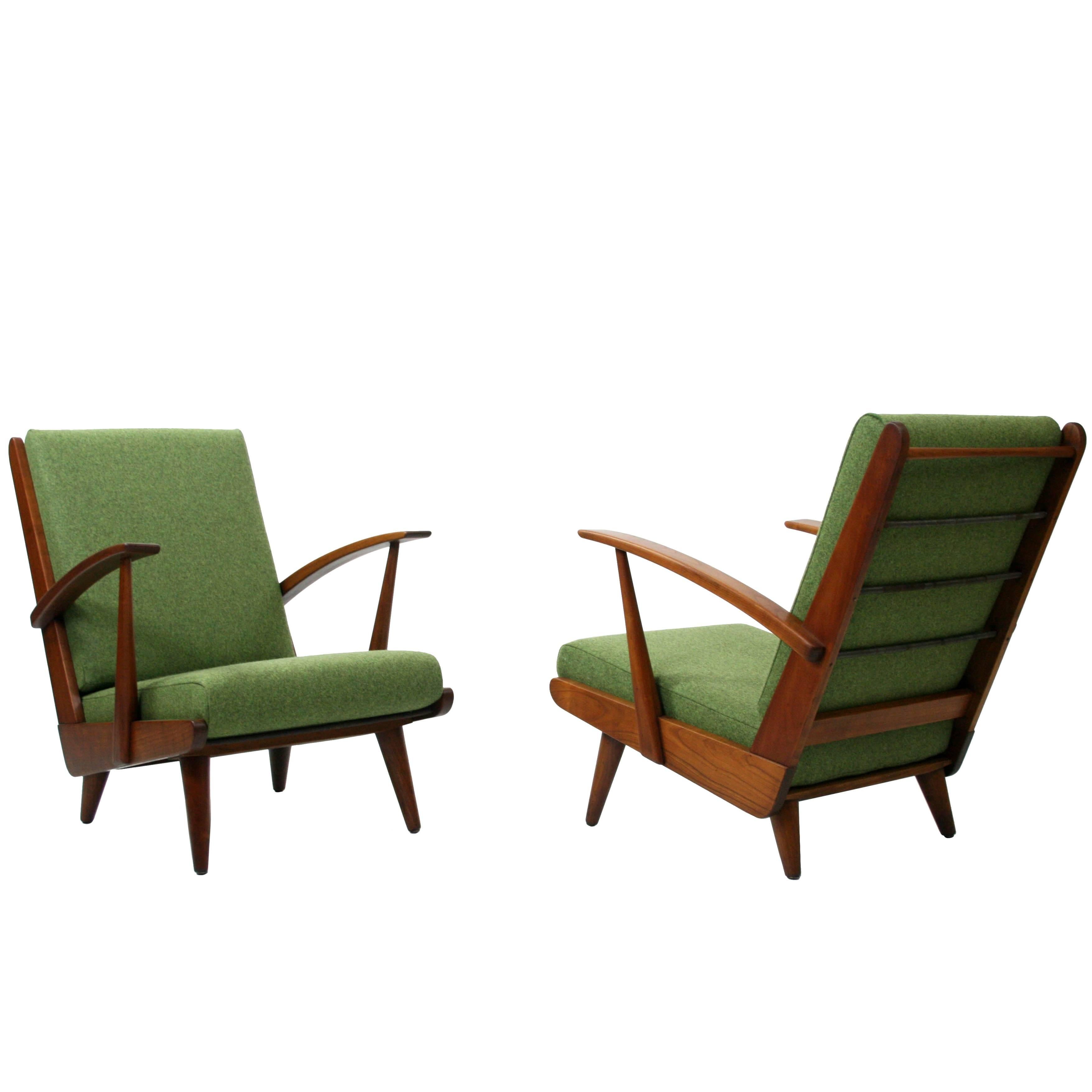 Fantastic Pair of Early 1940s Scandinavian Lounge Chairs