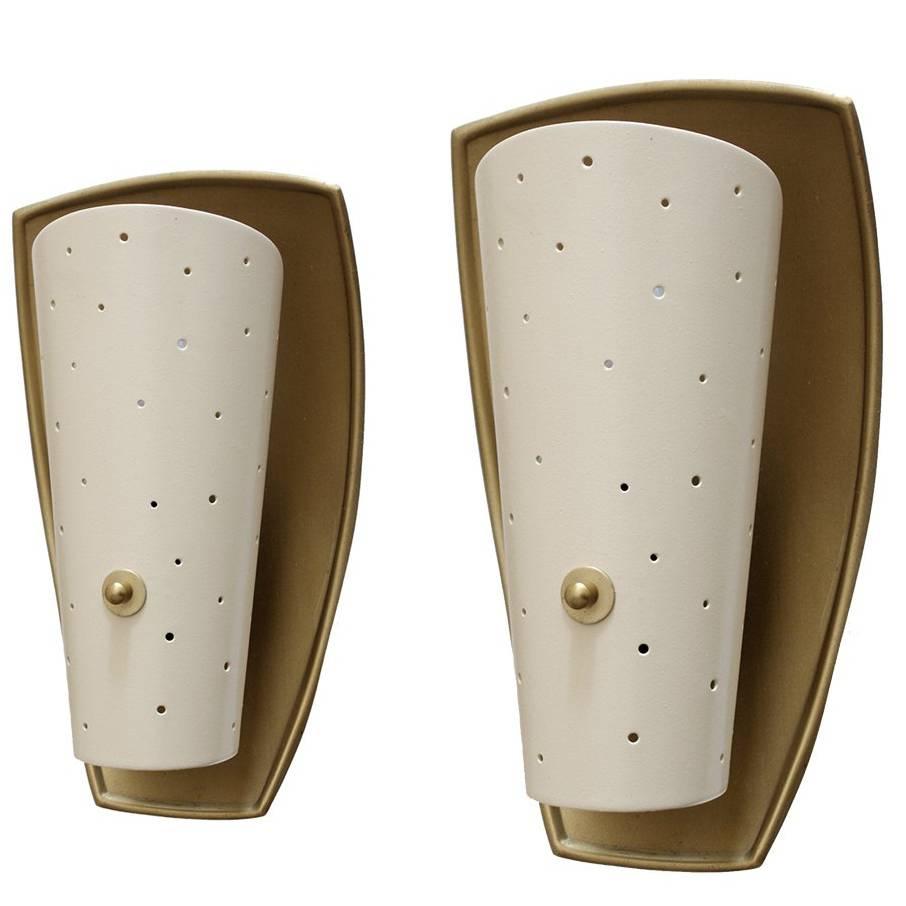 Pair of French Midcentury Wall Lights Sconces, 1950s