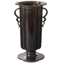 Just Andersen, Handled Danish Patinated Bronze Vase, Model B50 12