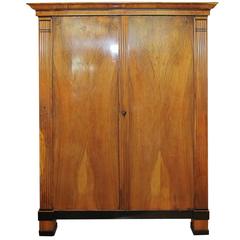 Period Biedermeier Cherry and Ebonized Armoire 1