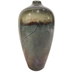 Handblown Grey Celadon Glass Vase by Chris Ross