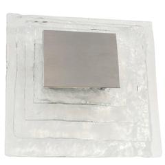 Mid-Century Modern Wall Sconce in Murano Glass and Stainless Steel 3