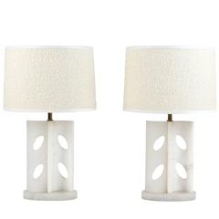 Vintage Chic Alabaster Table Lamps by Marbro Lamp Co