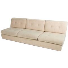 Vintage Mid-Century French Sofa and Ottoman, Paris Workshops