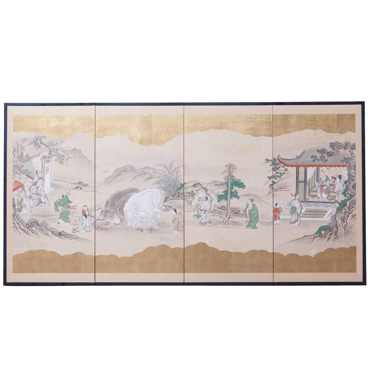 19th Century Japanese Meiji Kodomo Screen at 1stDibs