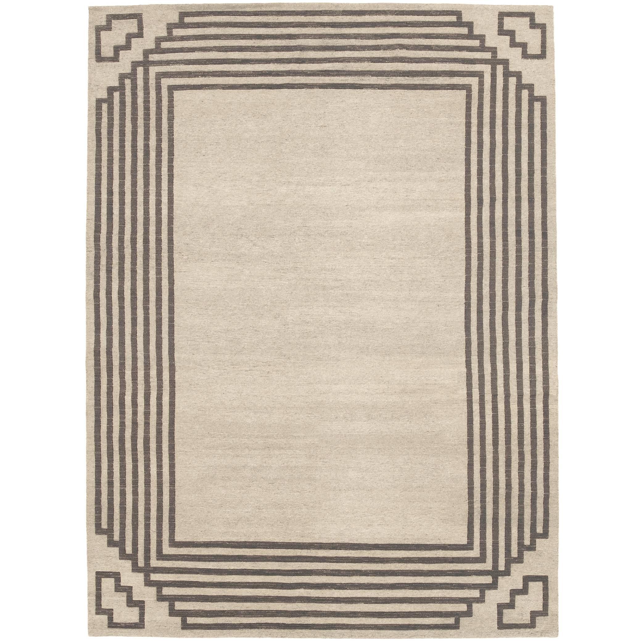 Contemporary 'Deco Border' Carpet