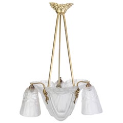 Luxe French Art Deco Chandelier by Degué