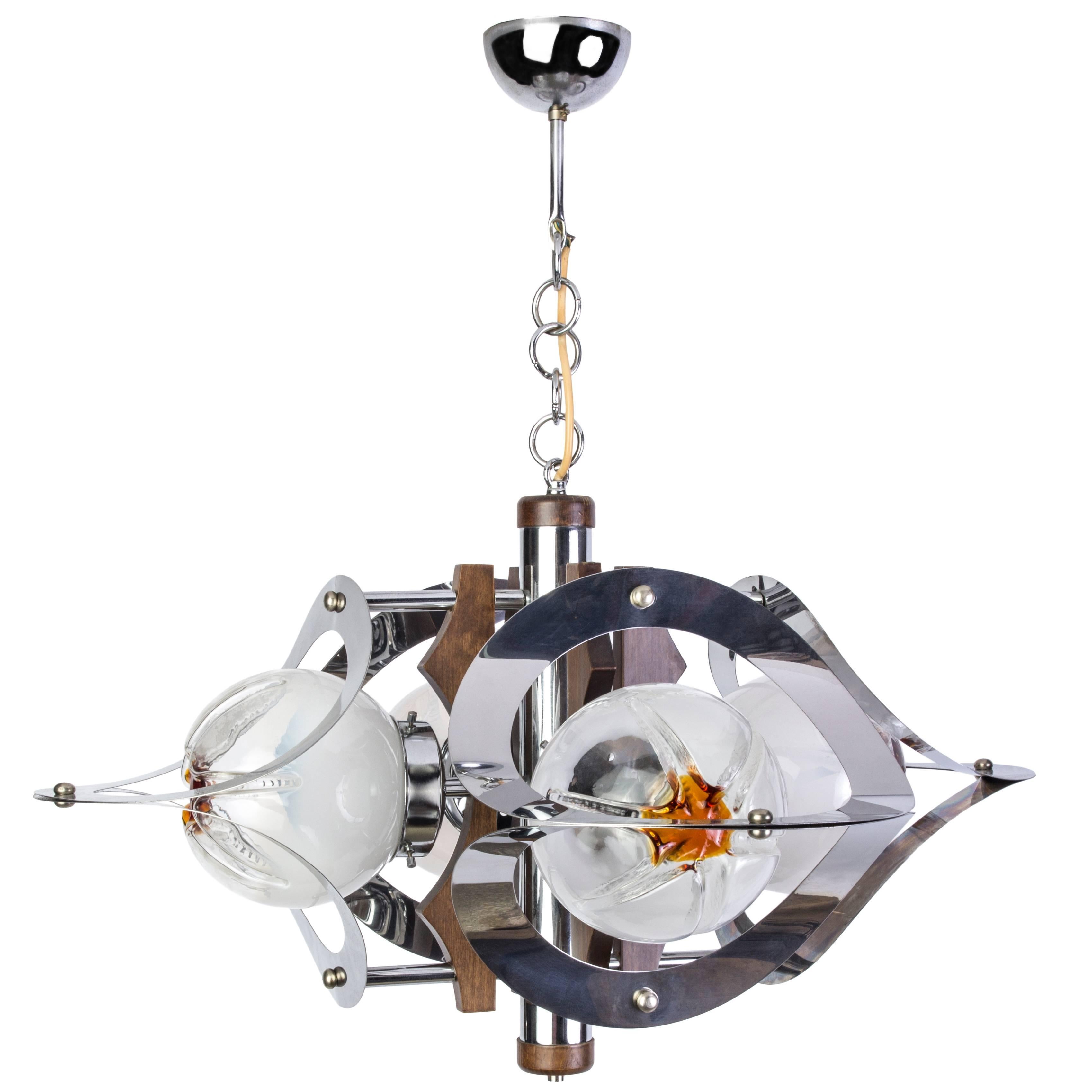 Mid-Century Hollywood Regency Chandelier by Mazzega For Sale