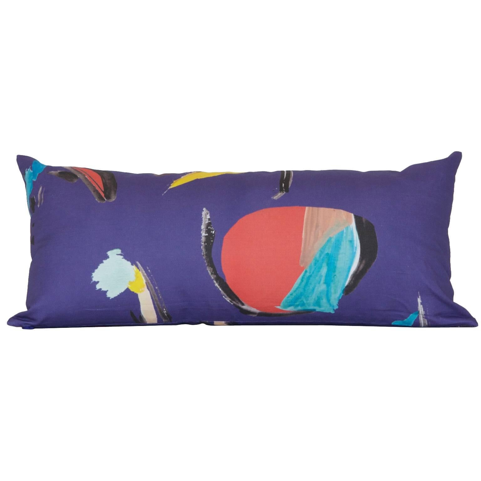 Coussin rectangulaire violet à gouttes en vente