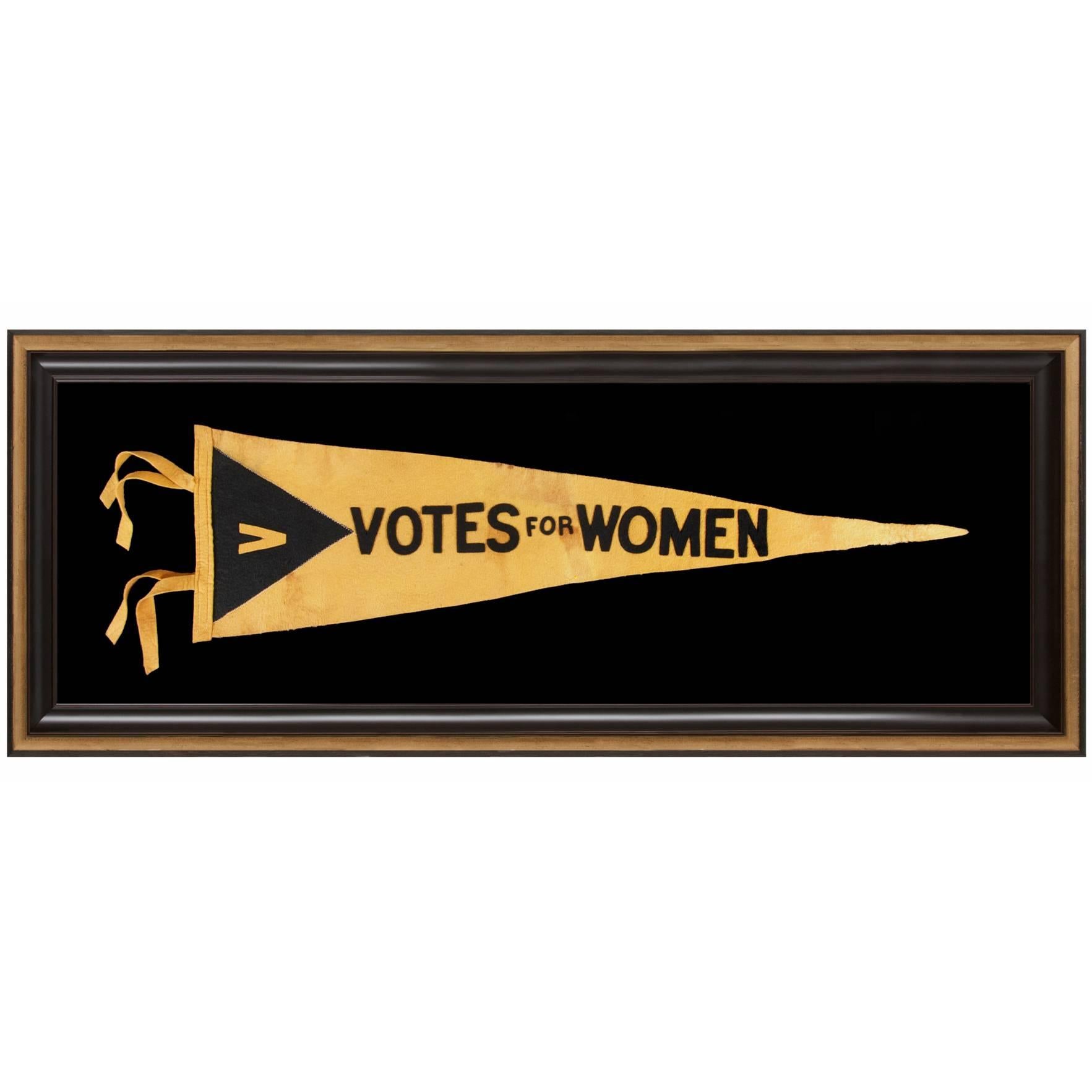 Rare Large Suffragette / Votes for Women Pennant, Elongated Format, 1910-1920