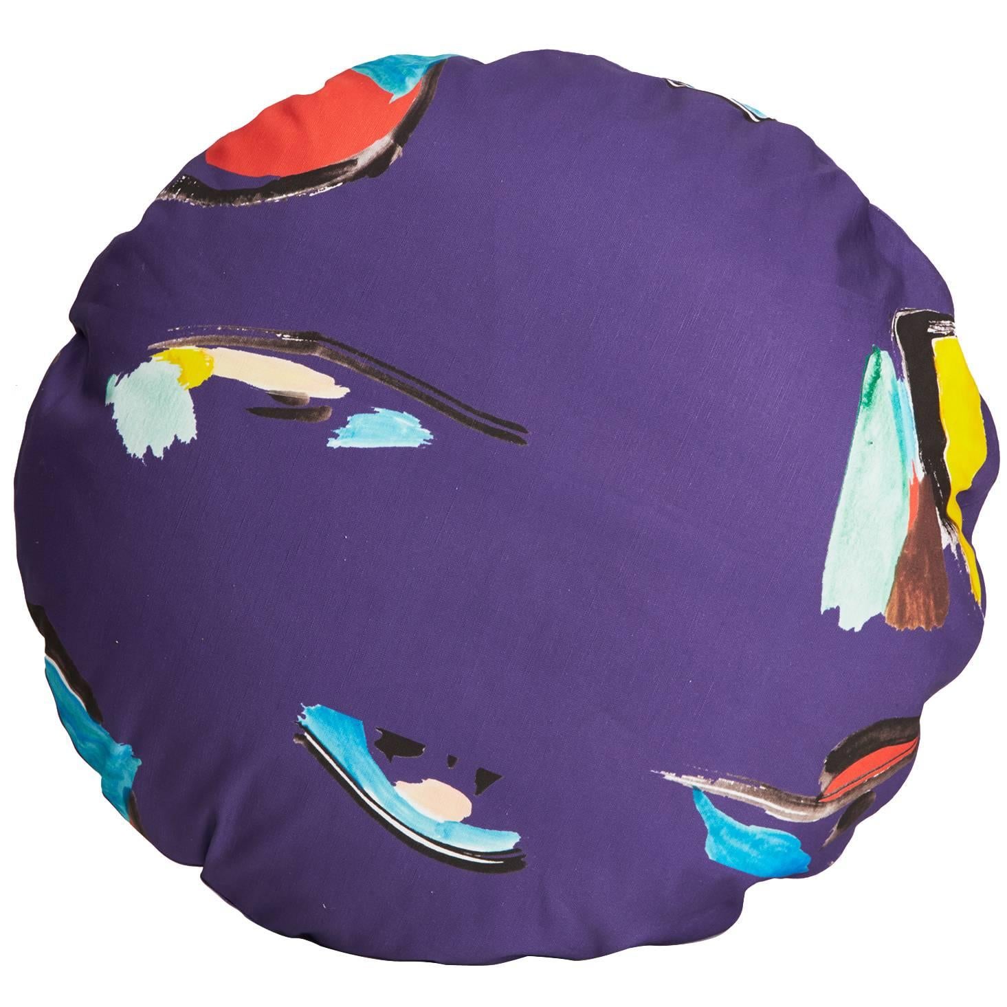 Circle Purple Pod Pillow For Sale