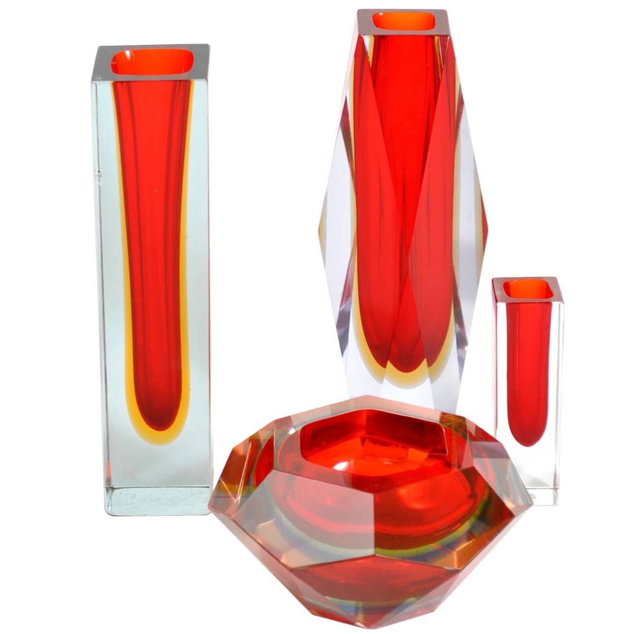 Set of Four Vases Designed by Flavio Poli