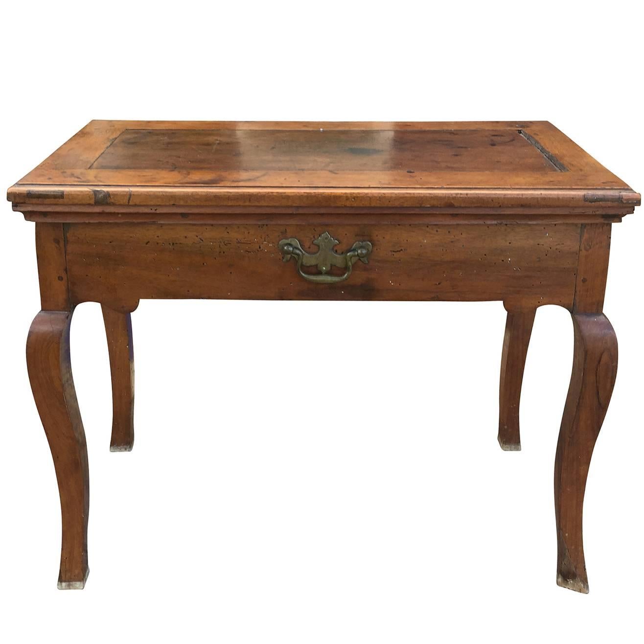 18th-19th Century French Fruitwood Table, Bucket Inside