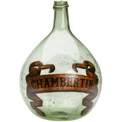 Antique Green Glass Chambertin Bottle, 19th Century