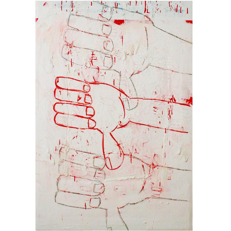 Large Modern Painting "Three No's" by Eric Stefanski For Sale