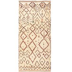 Beige Vintage Beni Ourain Moroccan Rug 11