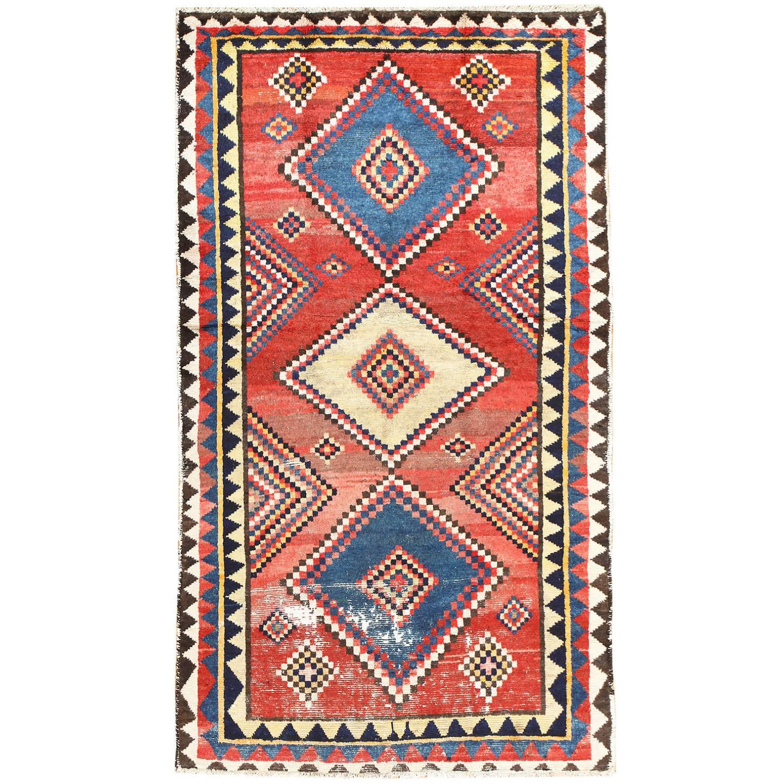 Vintage Tribal Shabby Chic Persian Gabbeh Rug. Size: 5 ft x 8 ft 8 in