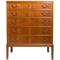 Fritz Henningsen Solid Bookmatched Mahogany Chest of Drawers