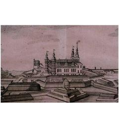 18th-19th Century Engraving, Kronborg Castle, Denmark