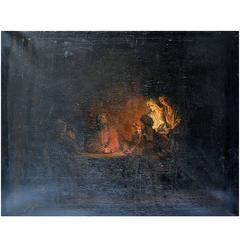 Frans Henriques, after Rembrandt van Rijn, Jesus in Emmaus, Oil on canvas