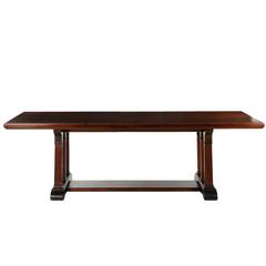 American Arts & Crafts Mahogany Trestle Dining or Conference Table