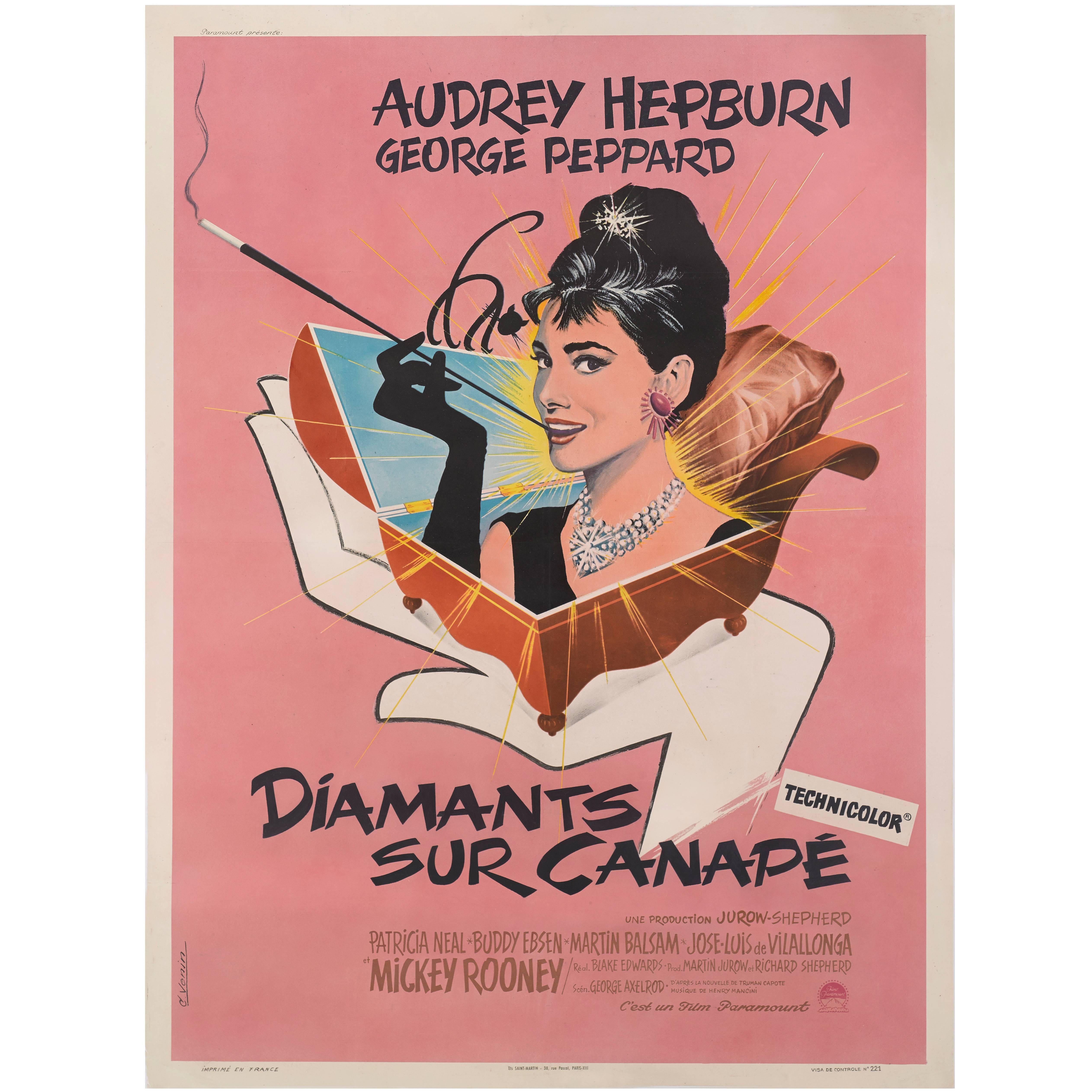 "Breakfast at Tiffany's / Diamants sur Canapés" Original French Movie Poster