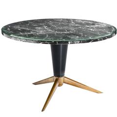Bridget Round Dinning Table with Resin Marble and Bevelled Glass Top