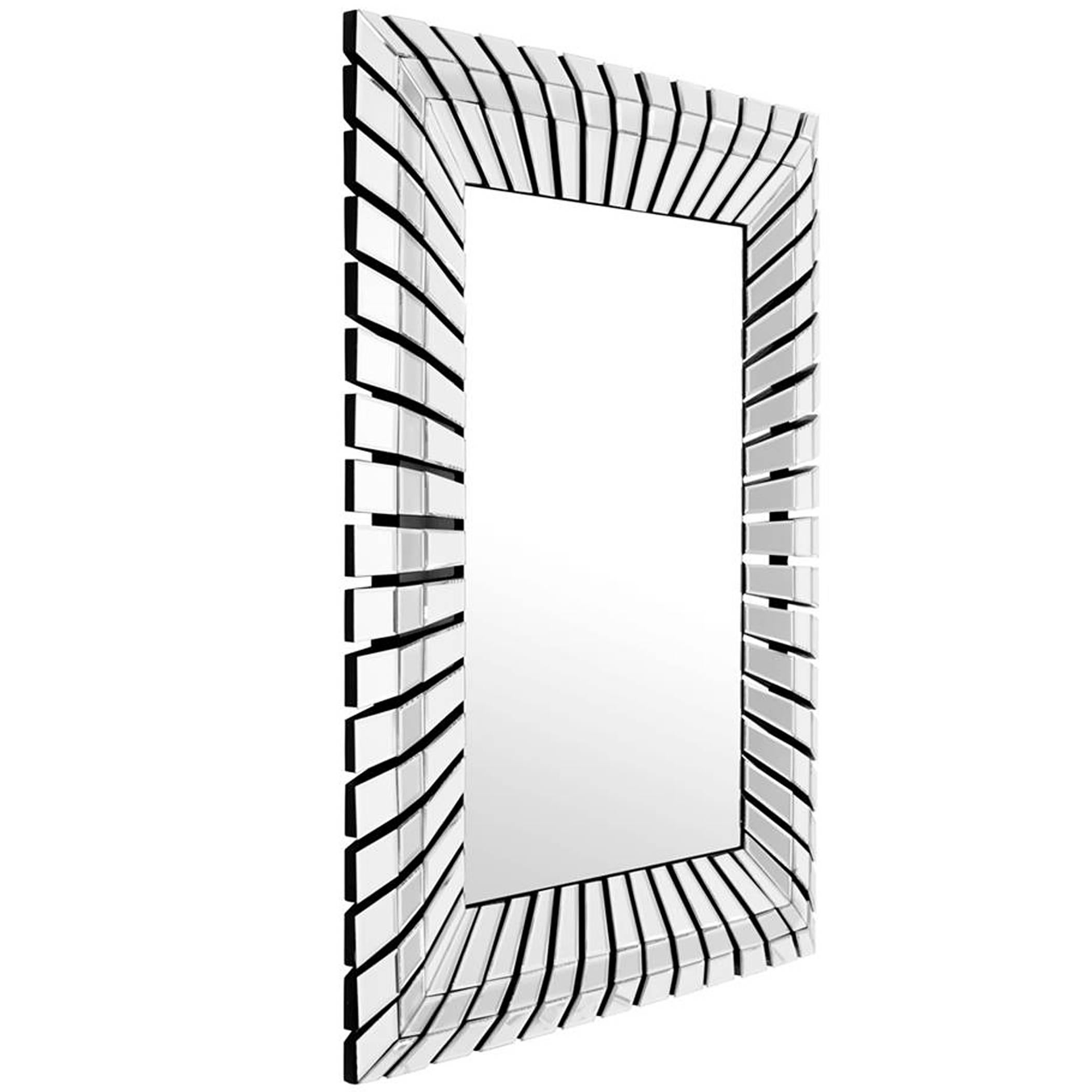 Eclipse Mirror with Polished Stainless Steel and Bevelled Mirror Glass