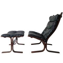 Siesta High Back Chair with Ottoman by Ingmar Relling for Westnofa Furniture