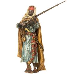 Austrian Art Nouveau Orientalist Sculpture "Arabian Soldier" by Bergman