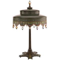 Antique Art Nouveau Enameled Table Lamp by Tiffany Studios