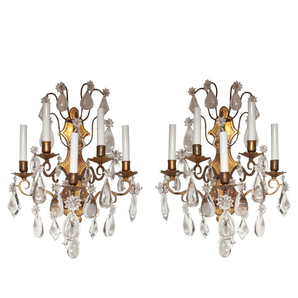 Pair of Gilt Bronze French Louis XV Style Wall Sconces